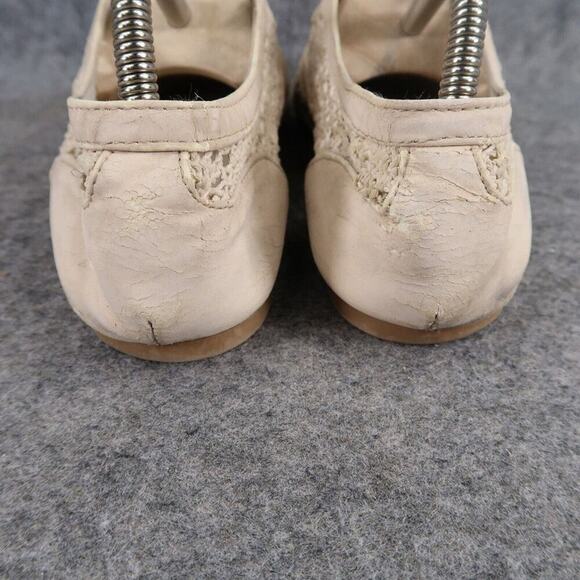 Wanted Shoes Womens 9 Oxford Flats Fashion Crochet Casual Lace Up Neat Beige - Picture 7 of 16